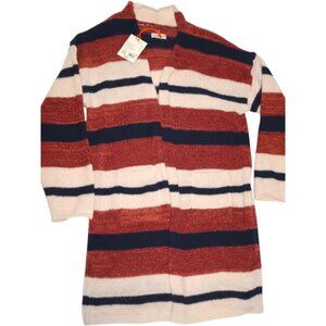 Knox Rose Striped Cardigan Sweater S Rust Navy Cream Boho Elevated Indie